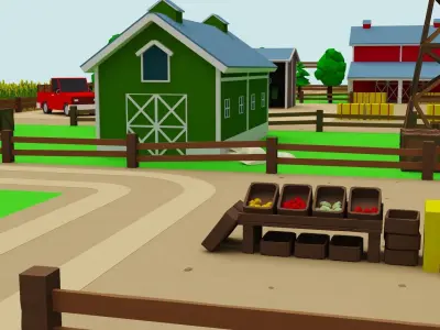 Farm Pack - 54 Assets Low-poly 3D model