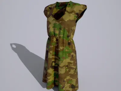 women military dress 3D model