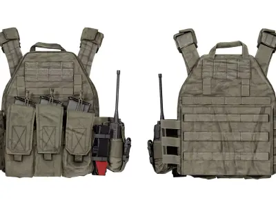 WARTECH TV 110 LBS PLATE CARRIER VEST Low-poly 3D model