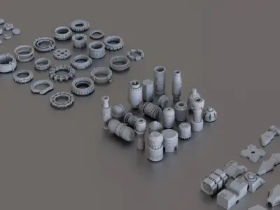 Kitbash Pack -150 PIECES Low-poly 3D model