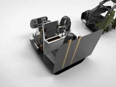 cockpit helicopter 3 type  3D model