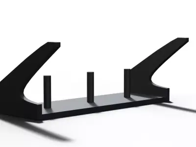 Snowboard Rack With Hooks Low-poly 3D model