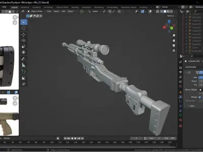 Sniper rifle L96 MB4411D OD with optics 3D model