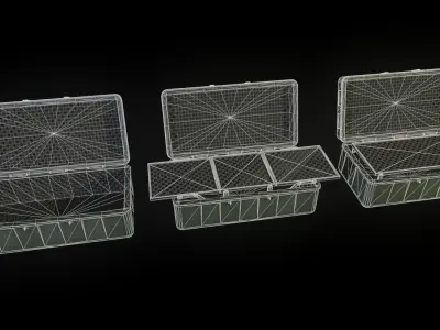 Military box Low-poly 3D model 3