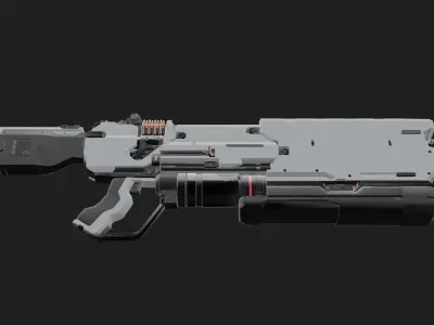 4 RIGGED SCIFI GUNS Low-poly 3D model