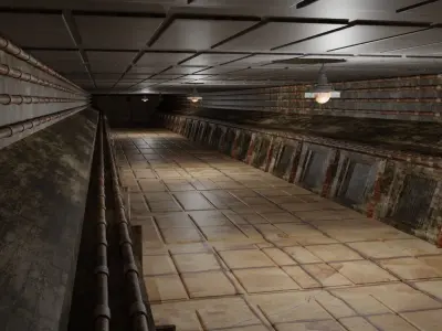 Underground Tunnel Low-poly 3D model get