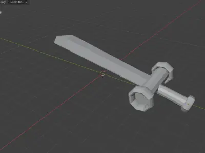 BROADIRON- A Low Poly Sword Low-poly 3D model