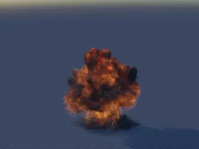 3D Big Explosion with Spark-Animation 3D model