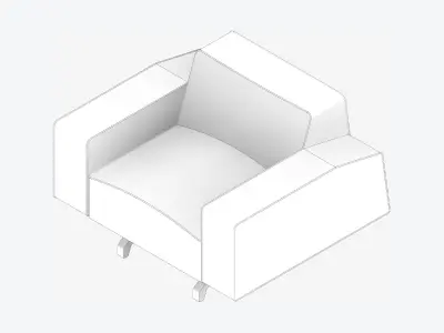 Seat - Sofa - Simplicity - Cosy - Single Low-poly 3D model
