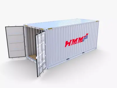 20ft Shipping Container HMM v3 3D model