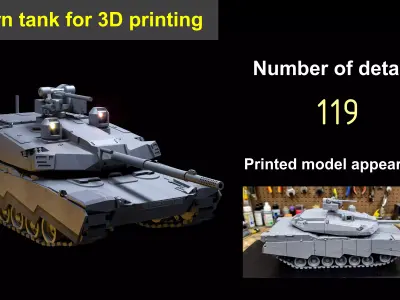 Modern Main Battle Tank Free 3D print model