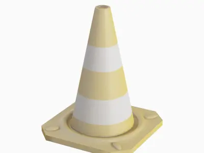 Traffic Cone A 03 Low-poly 3D model