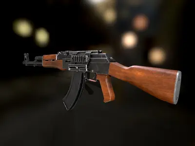 Quick Silver Gun Low-poly 3D model