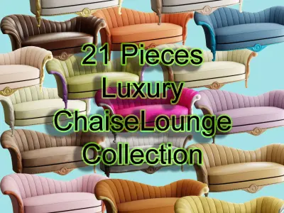 Furniture Sofa Chaise Lounge Collection 3D Model Pack