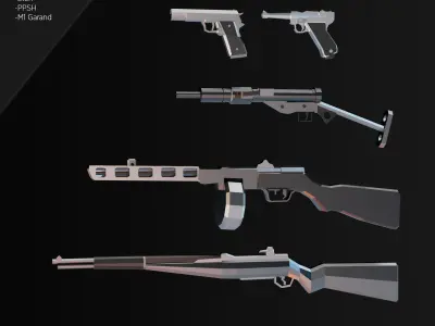 Low Poly Weapon Asset Pack Free low-poly 3D model
