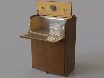 Vintage Bar Cabinet 3D model
