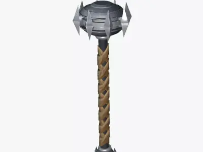 Stylized Steel Mace Low-poly 3D model