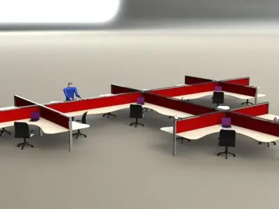 Ergonomic Workstation Free 3D model