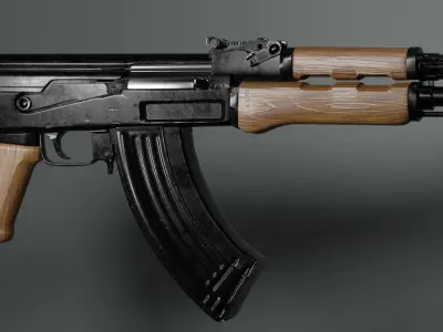 AAA Rifle AK-47 type 3 Low-poly 3D model
