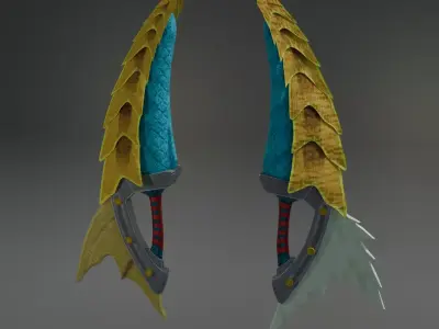 Zinogre Dual Blades  Low-poly 3D model