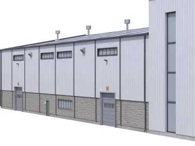 Industrial Buildig 38 White 3D model