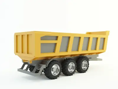 yellow truck trailer 3d model 3D model