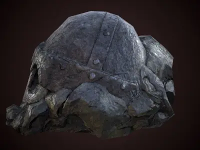 Statue helmet  Low-poly 3D model