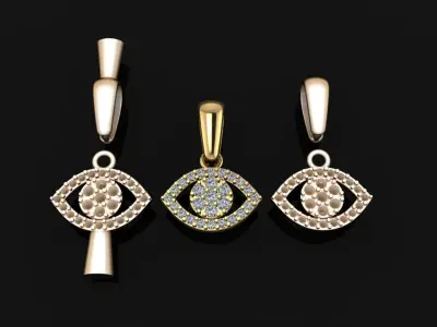 EVIL EYE DIAMOND PENDANT 3D print model