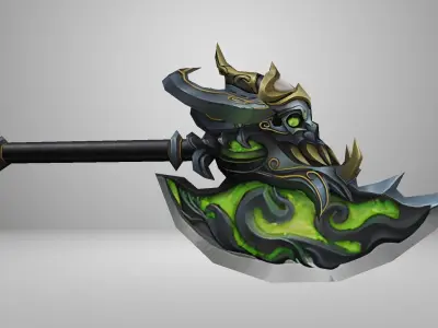 Futuristic Axe Low-poly 3D model purchase