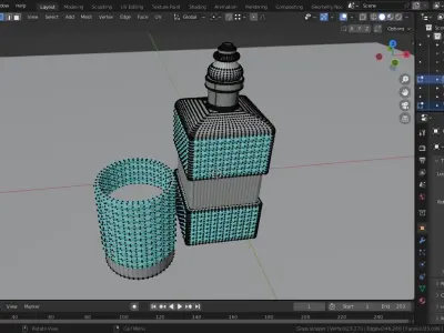 Whiskey Bottle and Cup Free 3D print model
