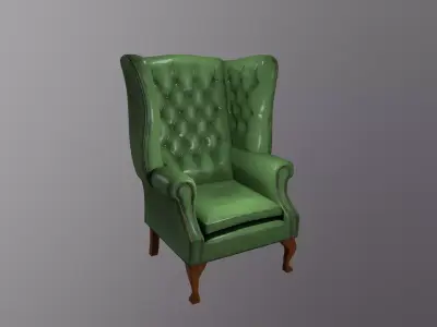Chesterfield Chair Low-poly 3D model