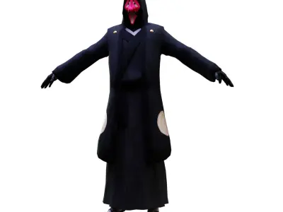 Tengu with Kimono rigged 3d model