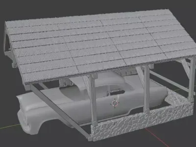 3D printable Car Shed 3D print model