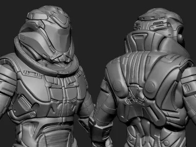 Sci-Fi Armor 7 Sculpt 3D model