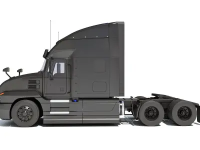 Sleeper Cab Tractor Truck 3D model