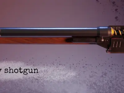 Low Poly Shotgun SG-072 Low-poly 3D model