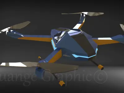 Drone quadcopter Low-poly 3D model buy