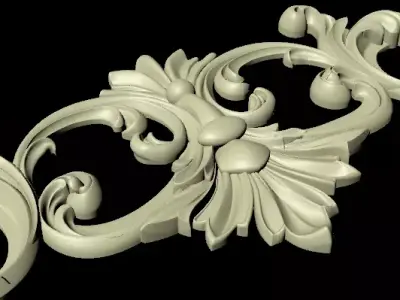 Central decor ornament for furniture 3D model 1152