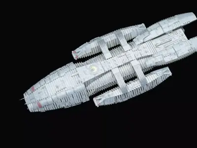 Battlestar Galactica Spacecraft  Low-poly 3D model