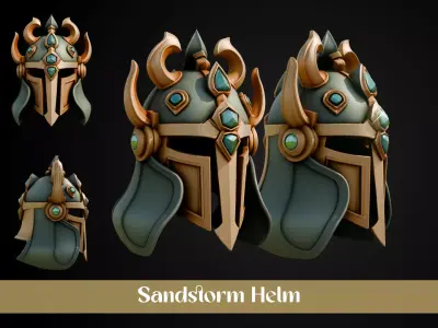 Stylized Persian Helmet - Sandstorm  3D print model