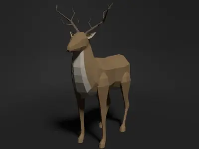 ANIMAL BUNDLE deer fox squirrel Low-poly 3D model