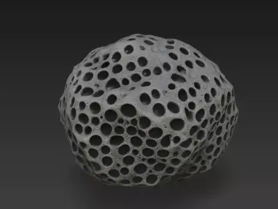 Porous Sci-Fi Meteorite Asteroid - 4K PBR High-Poly 3D model
