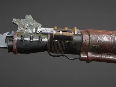 3D lowpoly shotgun-Game ready gun from game doomsday Low-poly 3D model