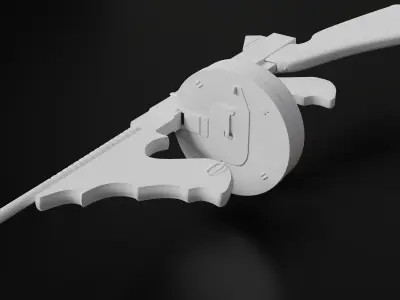 Tommy Gun Low Poly Model With Round Mag Low-poly 3D model