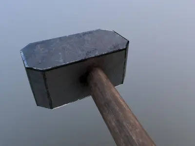 Low Poly Hammer  Free low-poly 3D model