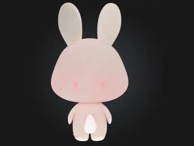 Fluffy Bunny  A Bundle of Bounce  Whiskers and Wonder 3D model