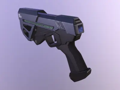 SCI-FI police large-caliber pistol Low-poly 3D model