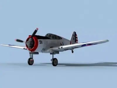 Curtiss P-36C Hawk V05 USAAF 3D model