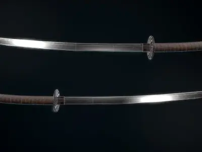 Katana two samurai swords Low-poly 3D model buy