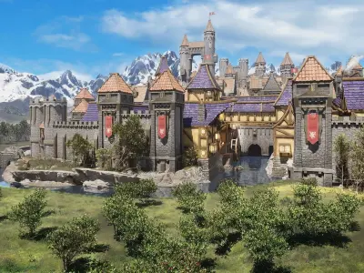 Castles and Towns Massive 250 Piece Kitbash Modular Pack 3D model